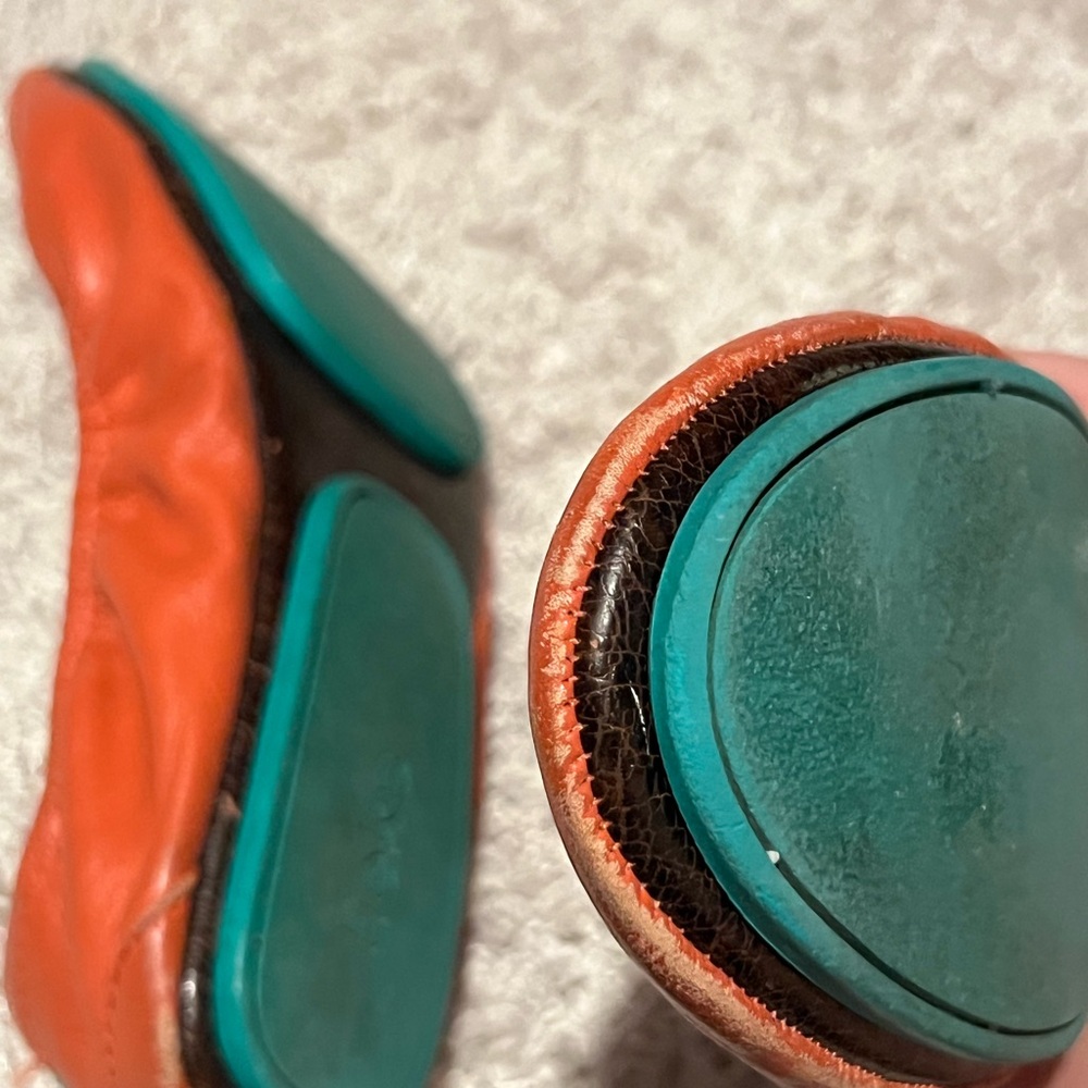 Women's Tieks Orange Leather Ballet Flats - Picture 6 of 8
